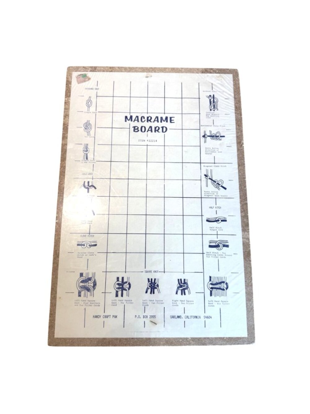 Macrame Board Handy Craft Pak Beginners Knot Instructions 12"x18" Vintage Craft - Picture 2 of 6